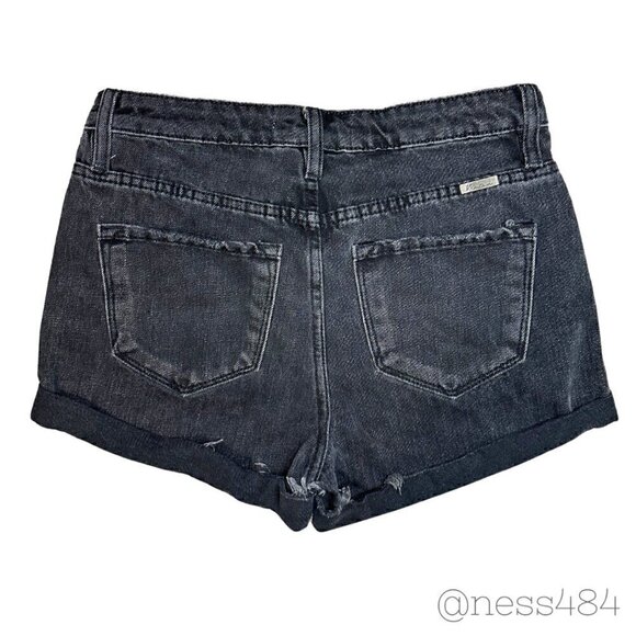 KanCan Black distressed Jean Shorts Size Small - Picture 2 of 4